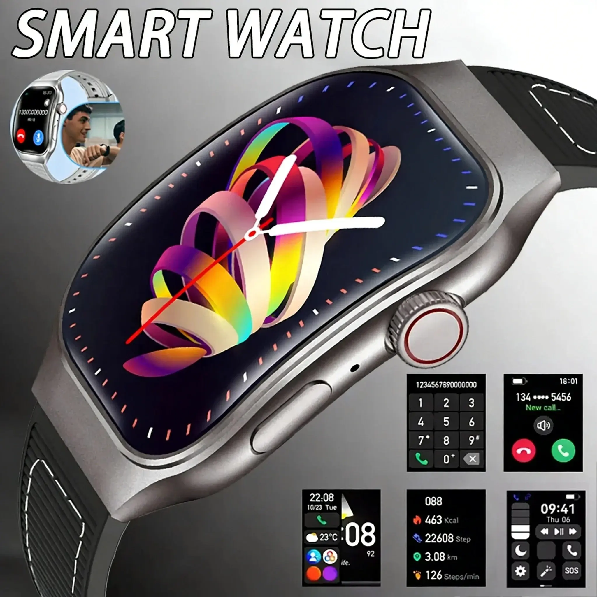 2.01″ HD Smart Watch with Bluetooth Calling, Fitness & Health Tracking
