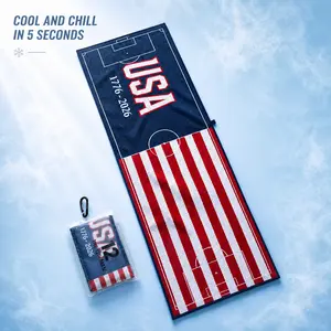 CoolChill 2026 Soccer Fan Cooling Towel | USA, ARG, BRA, FRA, POR | Cool Down in 5 Seconds | Chill for 2+ Hours | UV Defense & Tactical Carabiner Kit outdoorfun