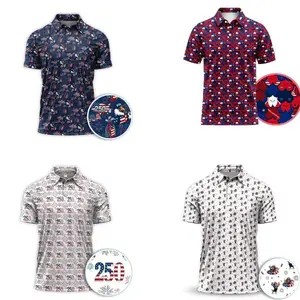 USA 250th Anniversary Golf Polo Shirt Patriotic 1776-2026 Milestone Pattern Short Sleeve, American Flag  Outdoors Menswear Gift | Gift For Him