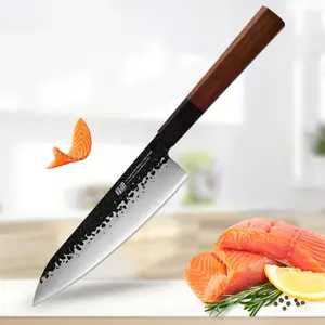 FINDKING Dynasty Series Japanese Chef Knife, Professional Kitchen Knife, 9Cr18MoV High Carbon Steel Blade, African Rosewood Octagonal Handle, Sharp, for Meat Cutting, 8 Inches