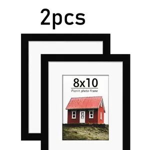 2pcs 8x10 Inch Wooden Photo Frames, Wall-Mounted & Tabletop, Acrylic Glass, Shatter-Resistant, Elegant, Ideal for Home Decor, Home Decor Accessory