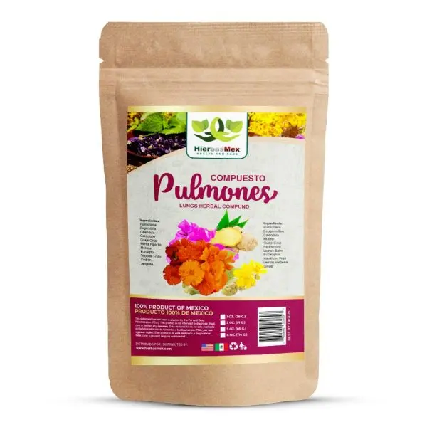 Compuesto Herbal Pulmones Lungs Support Herbal Compound Tea 4 oz.-113g Natural Mexican Herb Hierba Wild Crafted