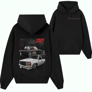 Chevrolet SS Truck Graphic Hoodie – Black Streetwear Sweatshirt Featuring Classic Chevy Pickup Illustration for Car Enthusiasts