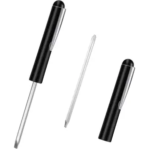 2 PCS Mini Pocket Screwdriver with Magnetic Slotted Tips Reversible Double Ended Bit - Phillips and Flat Head