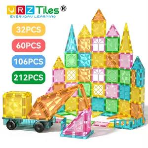 【Early Education STEM Toy】Magnetic Tiles,Preschool Magnet Building Cubes,Learning Construction Stacking Blocks,Cognitive & Math Development Toy for Toddlers,Kids Educational Playset,Children's Day Gift for 3 4 5 6 Year Old