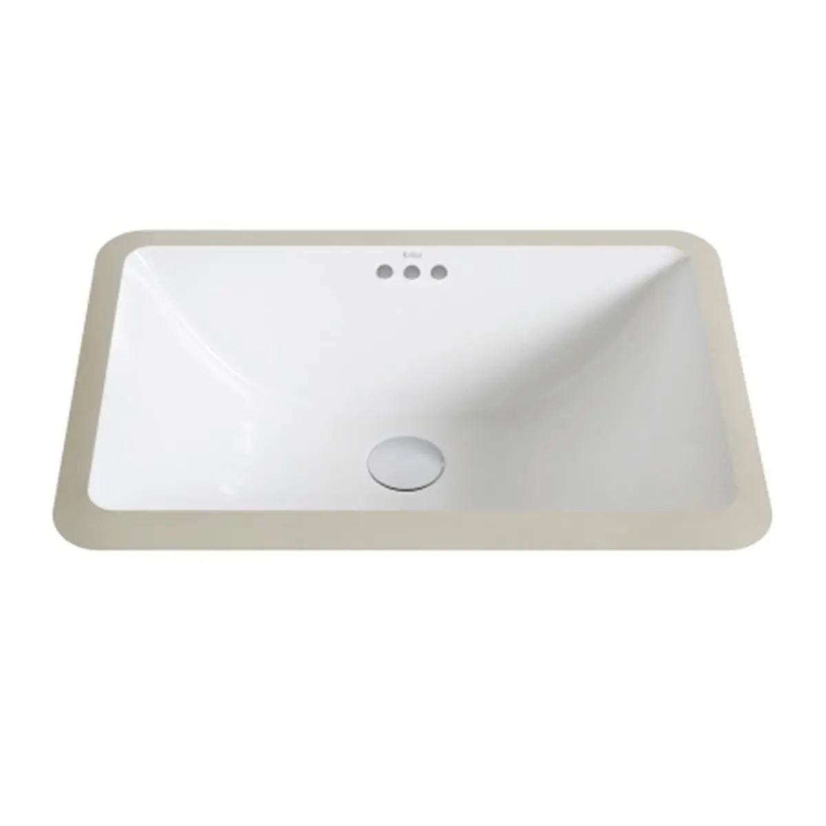 Kraus KCU-241 Elavo Small Rectangular Ceramic Undermount Bathroom Sink with Overflow, White