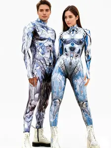 Rave Clothing Festival Bodysuit Women Burning Man Costume with Long Sleeves, Comfortable Fabric, and Zipper for Rave Outfits cosplay  costume