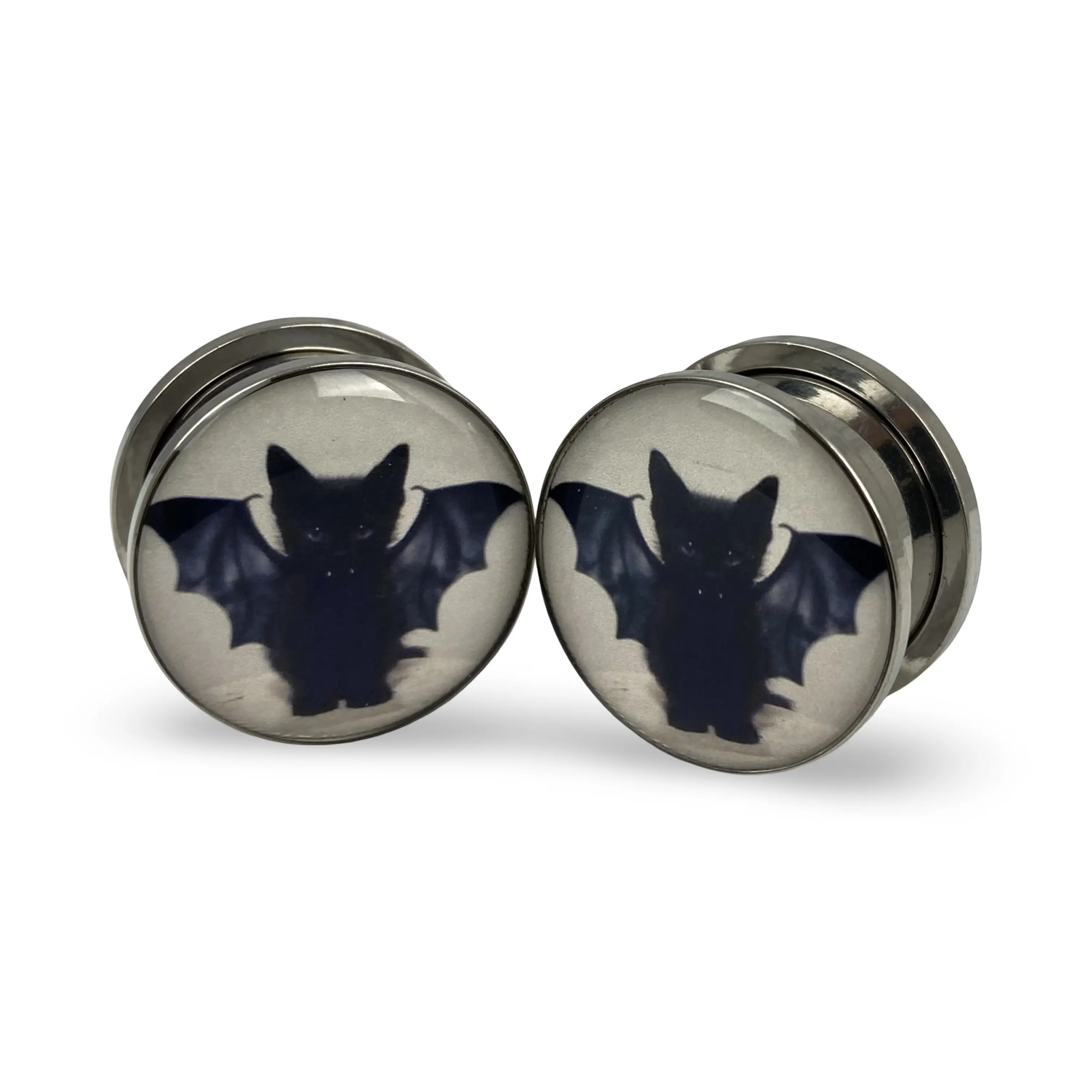 Vampire Bat Cat Picture Plugs gauges pair body jewelry Vampire Bat Cat Picture Plugs gauges pair body jewelry