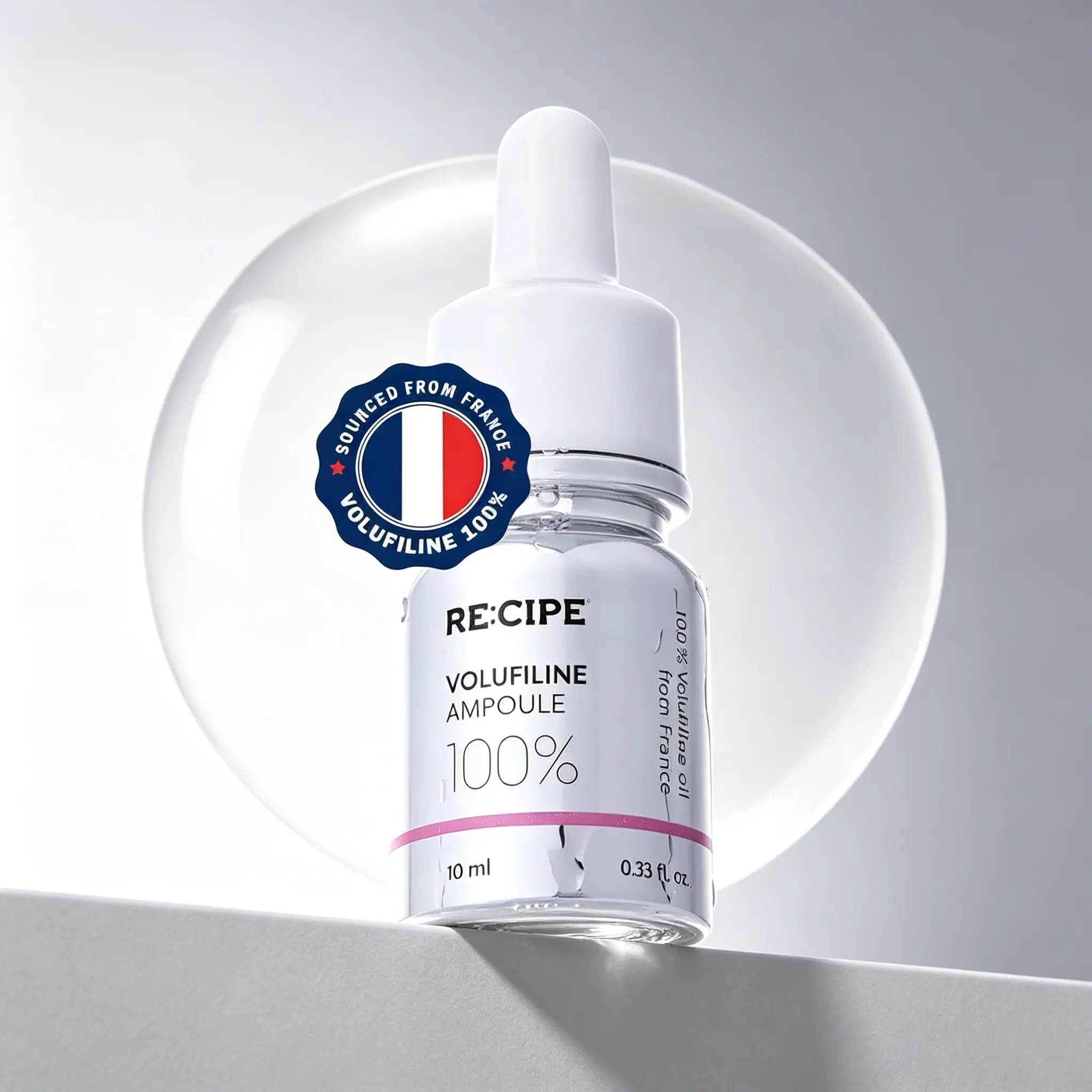 RE:CIPE Pure Volufiline Ampoule from French Sederma, DIY Face & Body Skincare Booster, Hydrating Age-Defying Serum for Stronger Skin