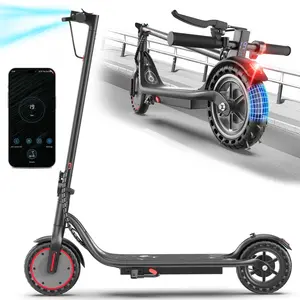 Electric Scooter - 8.5" Solid Tires, 350W Motor, Up to 19MPH& Miles Long-Range Portable Commuting Scooter for Adults with Double Brakin