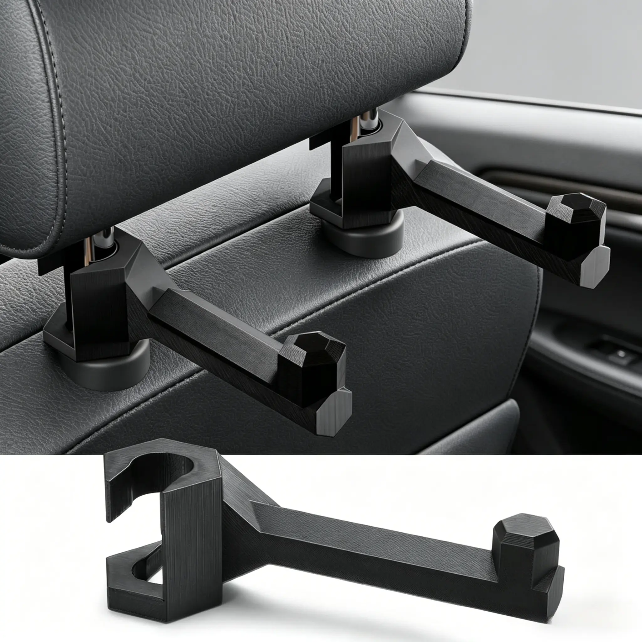 Universal Vehicle Headrest Bow Hanger - Heavy-Duty Tool-Free Mount, Holds Bows & Bags, Practical Storage Hook Compatible with Car, SUV, Truck for Hunting & Archery Transport