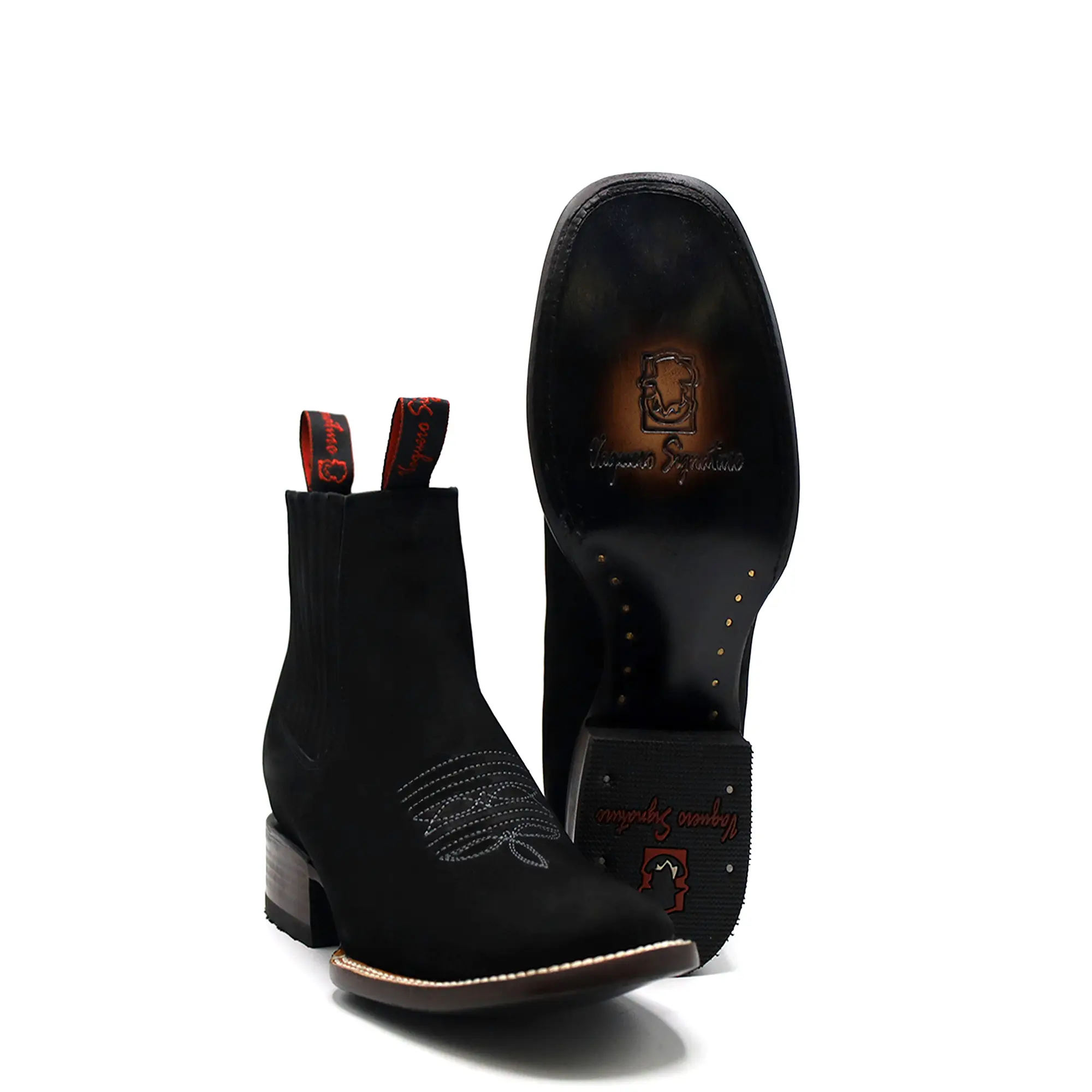 2662601 - Men's Vaquero Signature Wide Square Ankle Toe Boots (Nobuck Black)