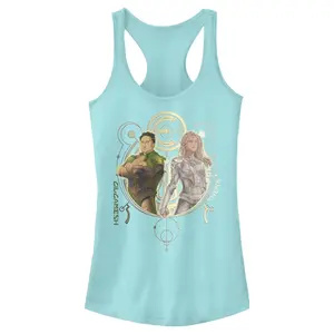 Juniors Womens Marvel Eternals Gilgamesh and Thena Duo Racerback Tank Top