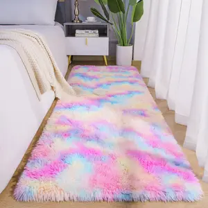 AROGAN Soft Rainbow Area Rug for Girls Room 2x6 Ft – Fluffy Pink Kids Rug with Non-Slip Backing | Cute Colorful Carpet for Bedroom, Nursery, Toddler, Teens, Princess Décor
