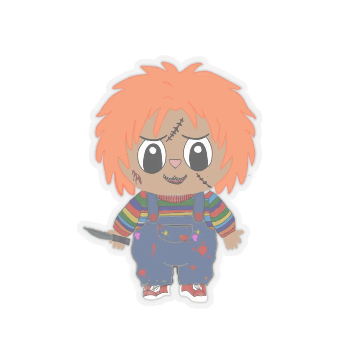 Chucky buddy doll Kiss-Cut Stickers | Horror Fan Decor, Laptop Stickers, Gift for Halloween, Cartoon Character, Collectibles