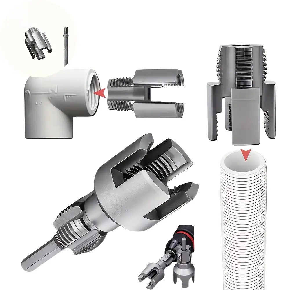 1-Piece Pipe Threading Hand Tool Set - Handheld Cutting Tool for 1/2-Inch PPR Internal & External Threads, Includes Tap, Cutter, PTFE Thread Seal Tape, Pipe Threading Tool Set