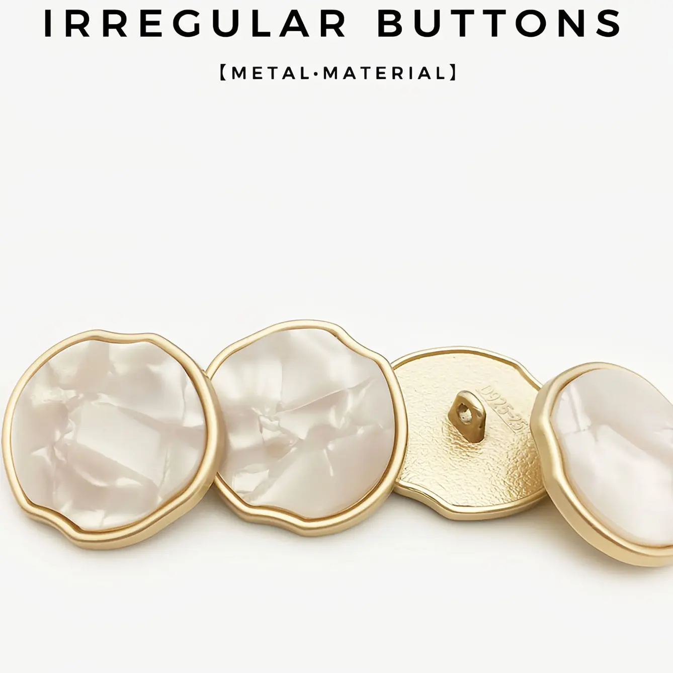 10pcs high-end socialite style metal buttons - irregular shaped apple buttons, multiple sizes to choose from, clothing sewing accessories, suitable for suits, coats, sweaters and cardigans, clothing decoration