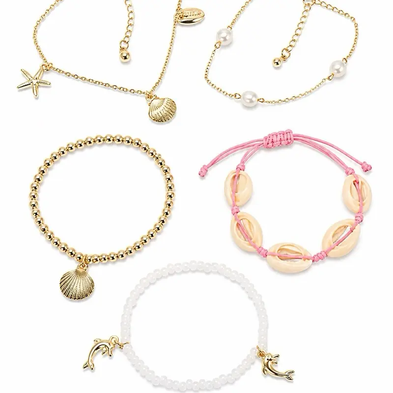 5-Piece Beach Theme Bracelet Set
