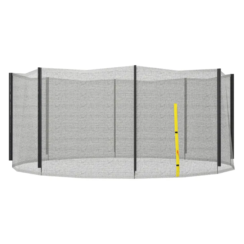 Soozier Trampoline Safety Net for 14ft Round Trampoline with 8 Straight Poles, Weather-Resistant Trampoline Net Replacement Enclosure with Yellow Zippered Entrance, Poles Not Included, Yellow