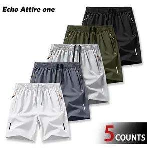 Clean Gent 5-Pack Men’s Ultra-Light Running Shorts — Quick-drying, breathable thin fabric; suitable for summer sports and fitness; minimalist men’s apparel; solid-color shorts
