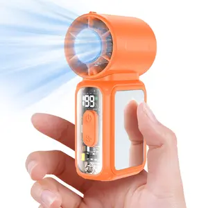 【TikTokShopSpringGlowUp】Mini Multipurpose Handheld USB Fan, Powerful Turbo Portable Fan with Speed Levels 1–199, 20800 RPM High-Speed Motor, 16 h Max Cooling Time, 4300mAh Rechargeable Battery, Pocket Personal Travel Gadget for Women and Men Adjustable