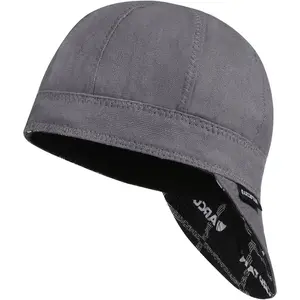 Reversible Welding Cap, 8 Panel Protective Welders Cap, 10 oz Fireproof Cotton Comforts for Safety and Protection While Welding for Men Women, Gray, 7 5/8