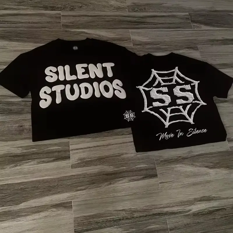 Trendy Brand Fashion Letters Cartoon Print Oversized Short-sleeved Men Y2k Harajuku Hip-hop Retro Loose Casual T-shirts Women