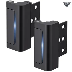 2 Pack Home Security Door Lock, Childproof Door Reinforcement Lock, Metal Flip Lock Deadbolt Latch Night Kids Safety with 3" Stop Withstand 800 lbs for Inward Swing Doors (Black)