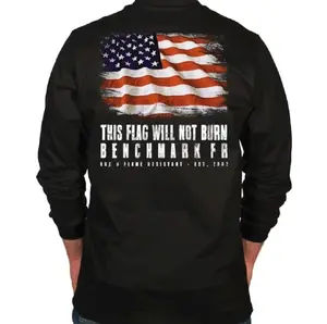 Benchmark FR® X-Large Black Benchmark 3.0 Cotton Flame Resistant T-Shirt With Flag Will 2O0J6 314