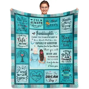 Granddaughter Gifts from Grandma, Gifts for Granddaughter Blanket 60”x50”, Graduation Birthday Christmas Xmas Gifts for Granddaughter, Granddaughter Blanket
