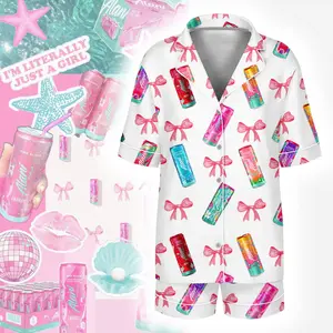 Alani Pajamas Set, Alani Energy Drink Sleepwear, Alani Lover Silk Loungewear, Gift For Her Pjs Homewear
