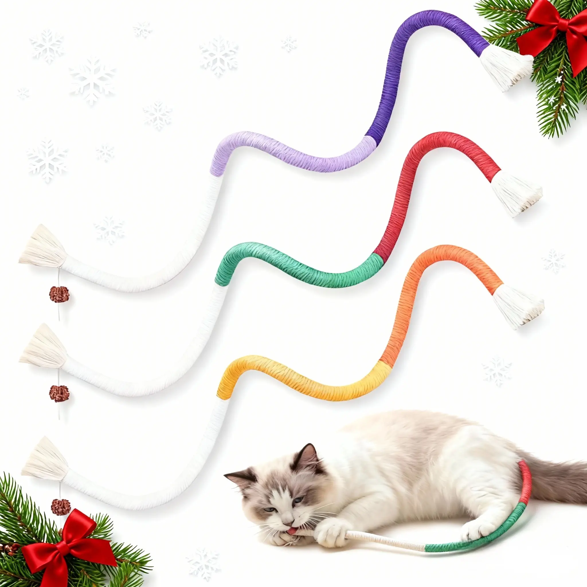 3-Piece Kitten Chew Toy Set for Interactive Play Designed for Daily Enrichment