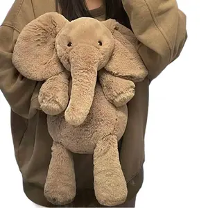 Cute British Elephant Plush Pillow Lying Elephant Doll Stuffed Toy Smudge Children's Comfort Doll Gift