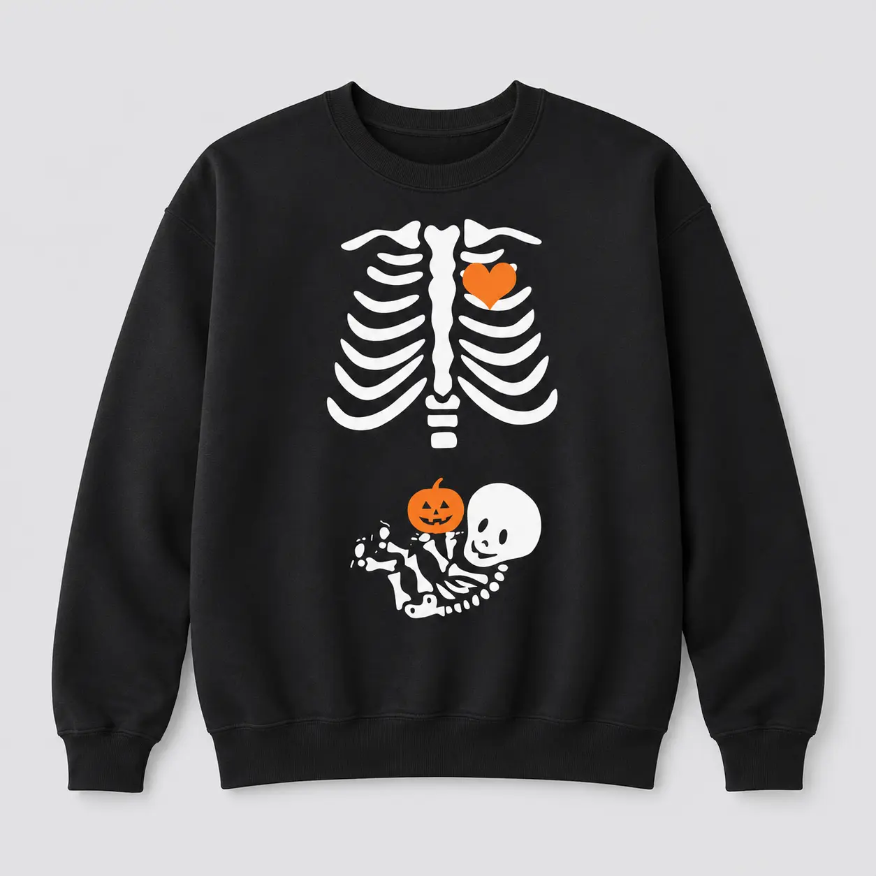 Halloween Pregnancy Sweatshirt, Baby Skeleton Crewneck, Expecting Mom Graphic, Maternity Fall Outfit