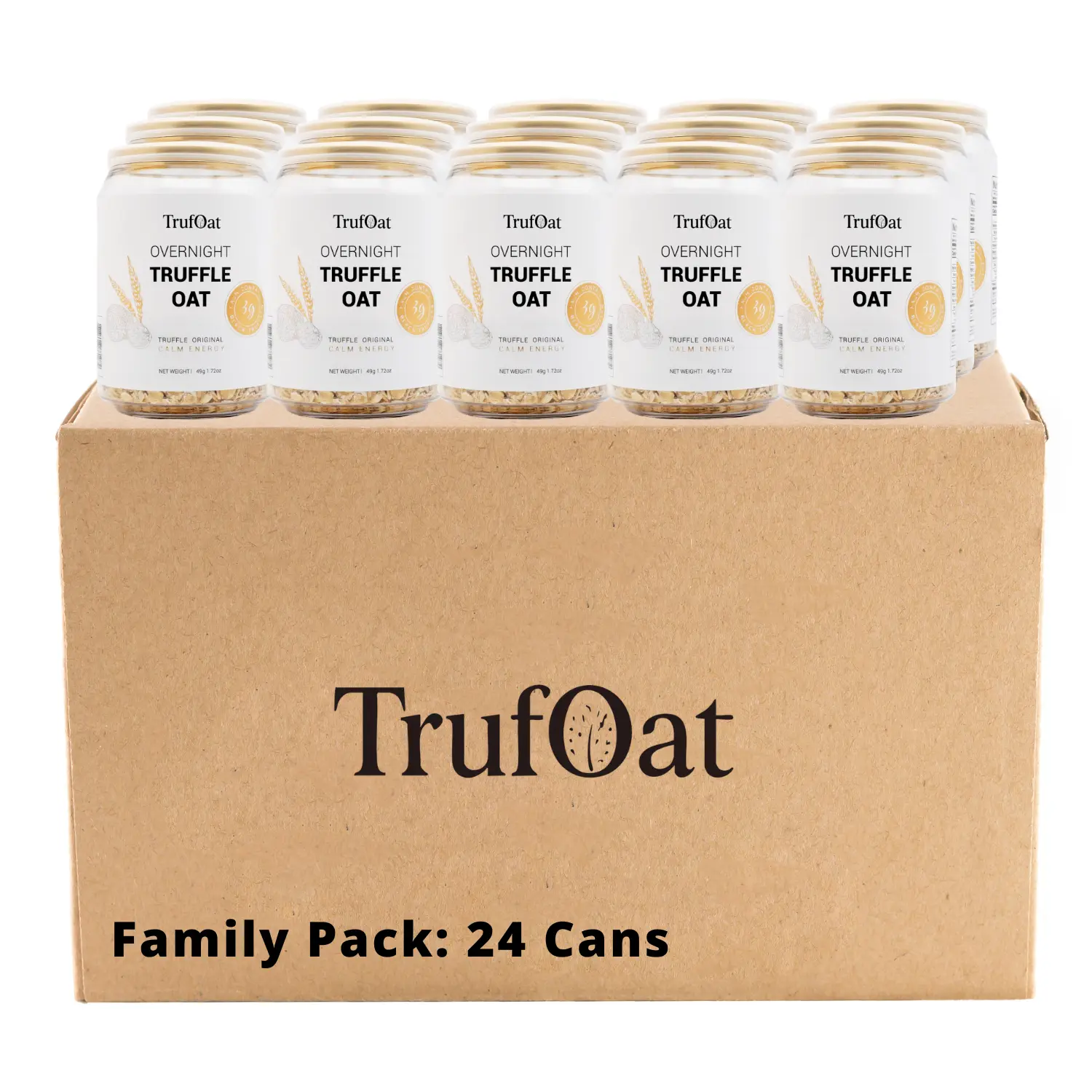 TrufOat Overnight Truffle Oats, 24 Cans, by MOSUFOOD