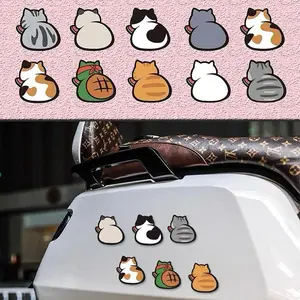 10-Piece Set Cute Peeking Cat Backs Car Decals – Funny Cat Sticker Waterproof & Sunproof Vinyl Stickers for Bumper, Body, and Scratch Coverage Decorative Sticker for Vehicle Windows Doors and Trucks Car Lover Gift