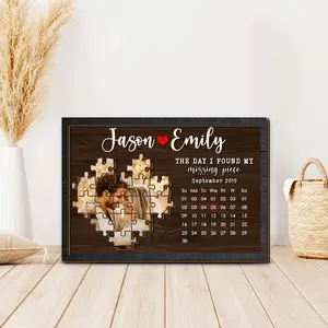 Personalized Couple Puzzle Heart Poster, “I Found My Missing Piece” Love Decor, Custom Names Romantic Wall Sign, Sweet Valentine Anniversary Gift for Girlfriend Wife, Home or Bedroom Display