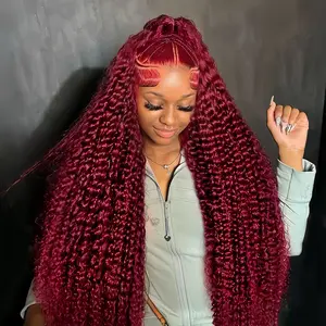 CheetahBeauty 200% Density 99J Burgundy/Natural Black/T1B/4/27/FB30 Highlight Deep Wave Human Hair Wig 13x6 HD Transparent Lace Front Remy Hair Wigs Pre Plucked Brazilian Deep Wave Human Hair Wig For Women #tiktokshopmemorialday #weeklydeals