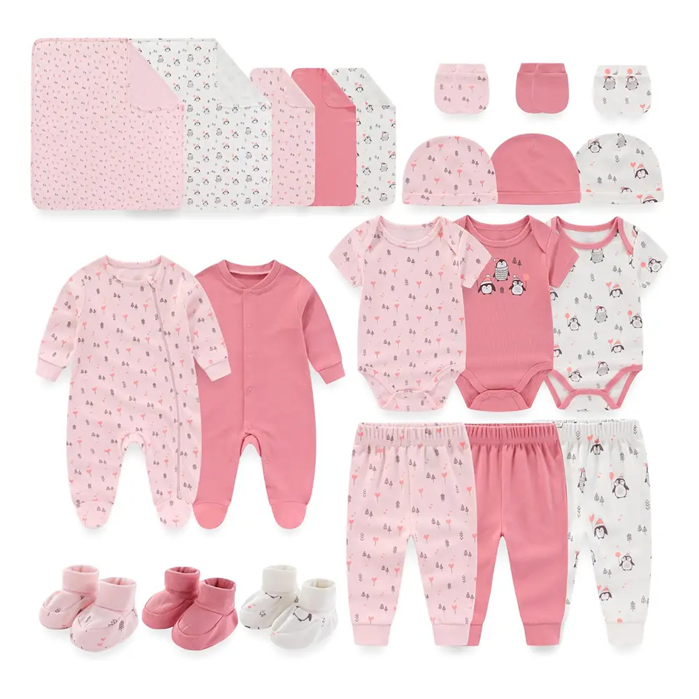 Fahion Unisex Baby Boy Girl Layette Sets 22 Packs New Born Boy Girl Clothes Infant Essentials