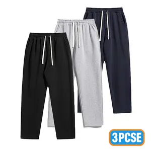 Men’s drawstring sweatpants, casual regular fit, all-season design with pockets; sporty-casual style, breathable and comfortable, featuring a sports pocket design, suitable for everyday wear and vacation parties.
