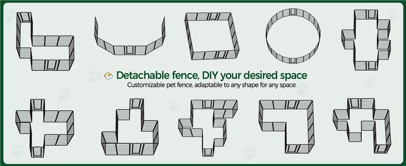 Yaheetech Dog Playpen 8 Panels Metal Pet Playpen Exercise Barrier Outdoor Indoor Fence with Door, 24/32/40/47 inch