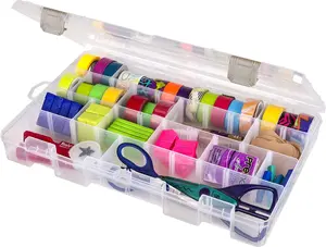 Large Solutions Box Clear Art & Craft Organizer with Dividers - Case for Convenient and Versatile - for Craft Supplies