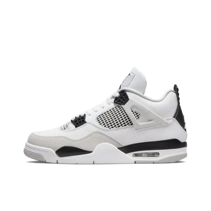 Unisex white gray black leather mid-top retro basketball sneakers Brand New Sealed with original shoe box for commuting street outfits air cushion soft lining no foot chafing minimalist versatile casual footwear for men women