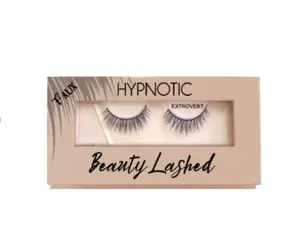 Beauty Lashed Hypnotic "Extrovert" Eye Lashes - Faux Mink Luxelash with Soft Flex Band, 8-16mm, Glasses-Friendly, Rich Black Color - Eyelashes
