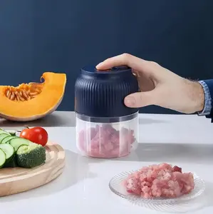 [No-Tears Taco Prep] Multifunctional Food Chopper - 300ml Cordless Electric Garlic Tool, Cordless Cutting Fruit Chopping Appliance, USB Rechargeable Mini Compact Kitchen Processor, Steel Blade Waterproof Vegetable Tool for Backyard BBQ Supplies