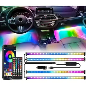 72 LED USB Interior  Strip Lights Dream Color RGB-IC 12V DC with App RF Remote Control Multicolor Footwell Under Dash Chasing Inside Light Kits  Sync Mode LED Lights for s  ATV UTV