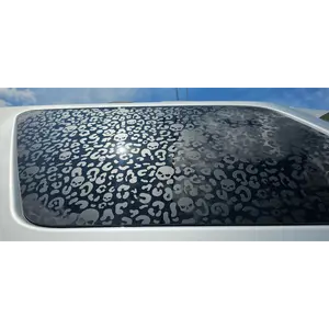 Leopard & Skulls Matte Black Full Side Window Vinyl Decal
