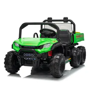 24V 2-Seater Kids Ride on Electric Truck for Kids 4-8, 4WD Ride-On Tractor with Remote Control, Dump Bed, 3 Speed Modes & Music Player