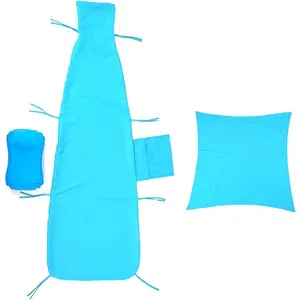 Replacement Cover for Outdoor  Lounge Chair Cushion (Cover Only), , with Umbrella Fabric and Inflatable Headrest, Patio Curved Chaise Hammock Swing Lounger Cushion Cover (Sky blue)