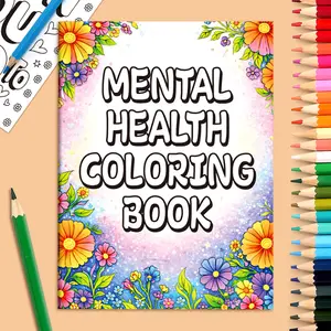 32-Page adult and child healing mental health coloring book, Meditative Coloring, to relieve stress and anxiety, improve concentration and emotional management, coloring workbook suitable for home meditation and relaxation